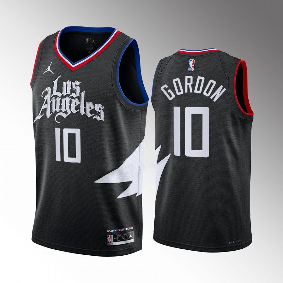 Men's Los Angeles Clippers #10 Eric Gordon Black Statement Edition Stitched Jersey